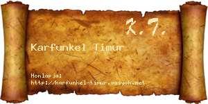 Karfunkel Timur névjegykártya